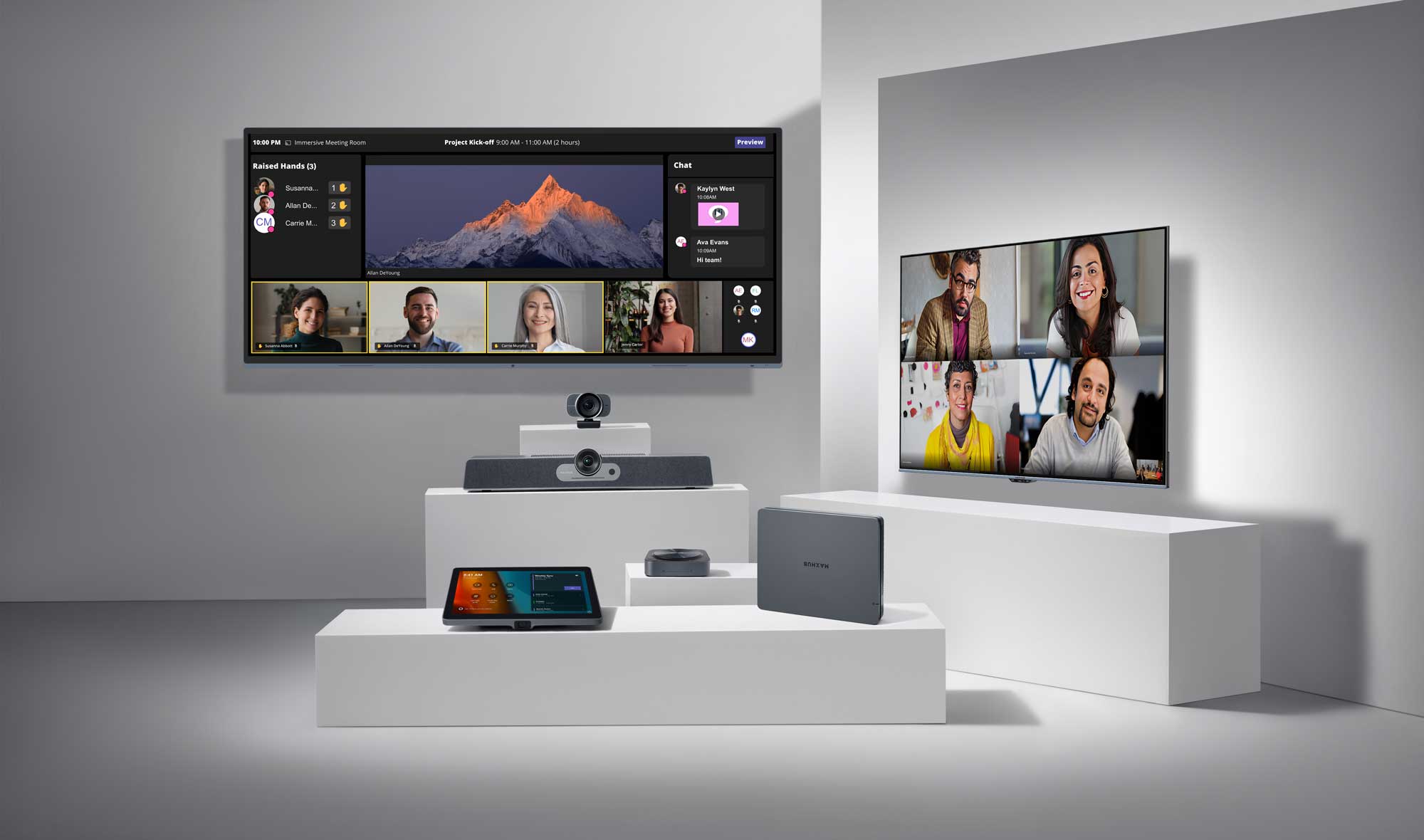 A Merge AV meeting room in use